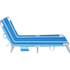 Cadeira Espreguicadeira Comfort Listras Azul Bel
