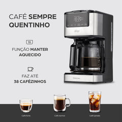 Cafeteira Elétrica Digital Aroma Programável WAP WCD1500 com Timer Programável de 24 horas 127V