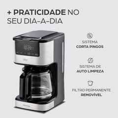 Cafeteira Elétrica Digital Aroma Programável WAP WCD1500 com Timer Programável de 24 horas 220V