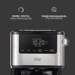 Cafeteira Elétrica Digital Aroma Programável WAP WCD1500 com Timer Programável de 24 horas 220V