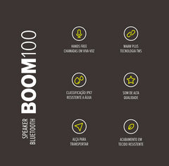 Caixa Som WAAW Alok BOOM 100SB BT à prova d’água 40W RMS TWS