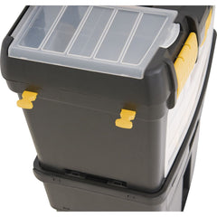 Caixa Plástica Ferramentas Baú 460x260x620mm Rodas Vonder