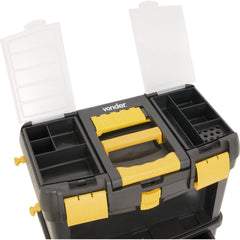 Caixa Plástica Ferramentas Baú 460x260x620mm Rodas Vonder