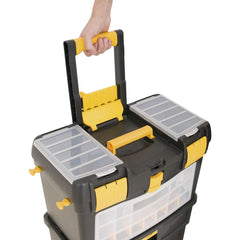 Caixa Plástica Ferramentas Baú 460x260x620mm Rodas Vonder