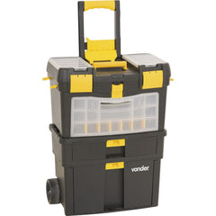 Caixa Plástica Ferramentas Baú 460x260x620mm Rodas Vonder