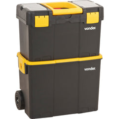 Caixa Plástica Ferramentas Baú 460x260x625mm Rodas Vonder