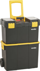 Caixa Plástica Ferramentas Baú 460x260x625mm Rodas Vonder