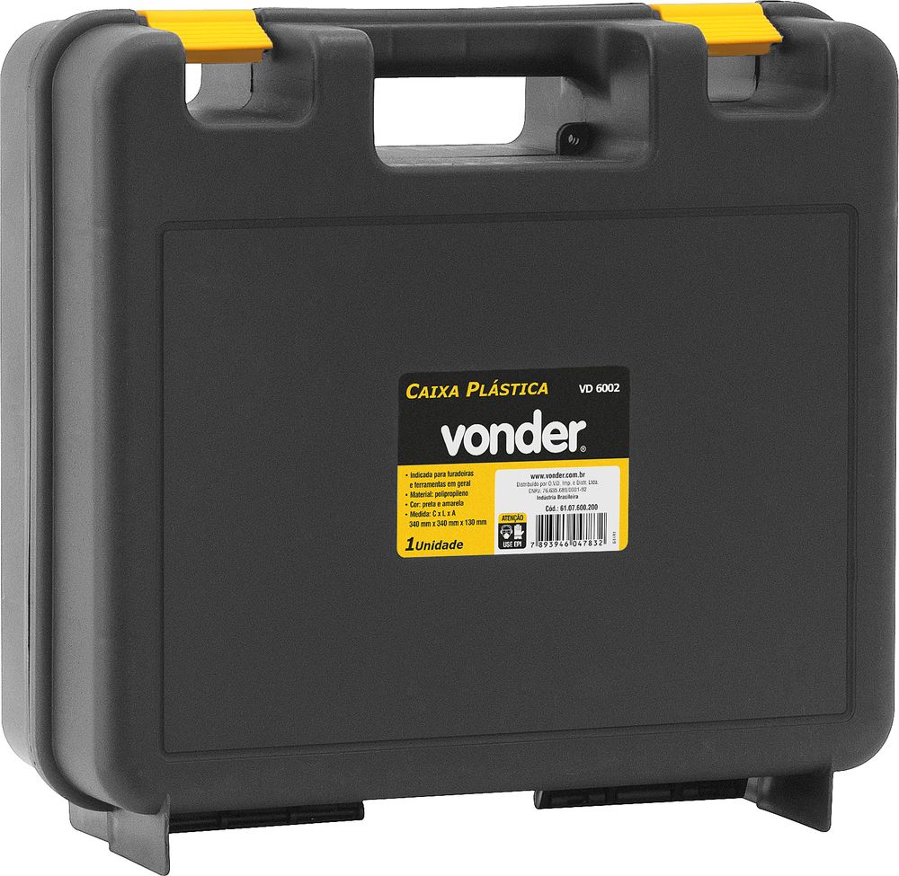 Caixa plástica para furadeira 340x340x130mm vd6002 Vonder