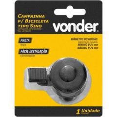 Campainha para bicicleta tipo sino preta Vonder