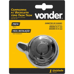 Campainha para bicicleta tipo trim trim preta Vonder