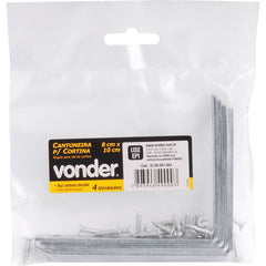 Cantoneira p/ cortina 08x10cm zincado cce0810 c/ 4 pç Vonder
