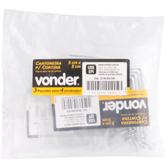 Cantoneira p/ cortina 05x05cm zincado cce0055 c/ 4 pç Vonder