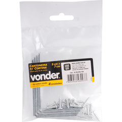 Cantoneira p/ cortina 05x07cm zincado cce0057 c/ 4 pç Vonder