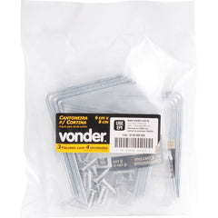 Cantoneira p/ cortina 06x08cm zincado cce0068 c/ 4 pç Vonder