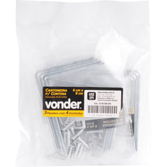 Cantoneira p/ cortina 06x08cm zincado cce0068 c/ 4 pç Vonder