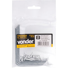 Cantoneira p/ cortina 06x08cm zincado cce0068 c/ 4 pç Vonder