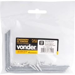 Cantoneira p/ cortina 07x11cm zincado cce0711 c/ 4 pç Vonder