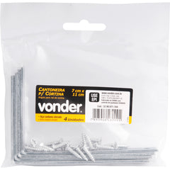 Cantoneira p/ cortina 07x11cm zincado cce0711 c/ 4 pç Vonder