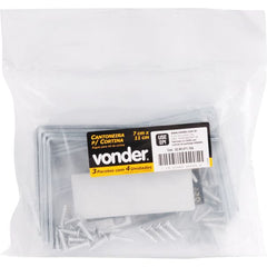 Cantoneira p/ cortina 07x11cm zincado cce0711 c/ 4 pç Vonder