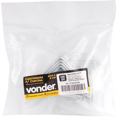 Cantoneira p/ cortina 04x04cm zincado cce0044 c/ 4 pç Vonder