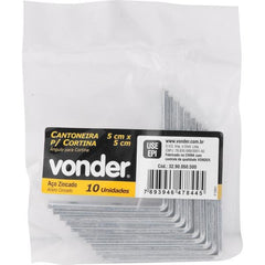 Cantoneira p/ cortina 05x05cm zincado cce0055 c 10 pç Vonder