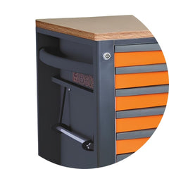 Carrinho de Ferramentas 1100KG Laranja e Cinza 7 Gavetas Protegidas e Prateleira RSC24L/7-O Beta
