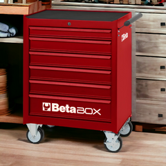 Carrinho de Ferramentas 400KG Vermelho 6 Gavetas com Guias Telescópicas C04-BOX-R Beta