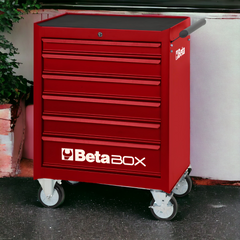 Carrinho de Ferramentas 400KG Vermelho 6 Gavetas com Guias Telescópicas C04-BOX-R Beta