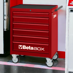 Carrinho de Ferramentas 400KG Vermelho 6 Gavetas com Guias Telescópicas C04-BOX-R Beta