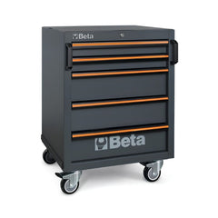 Carrinho de Ferramentas 5 Gavetas Protegidas por Tapete Interno Fehadura e Alças C45PRO C5 Beta