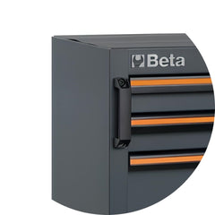 Carrinho de Ferramentas 5 Gavetas Protegidas por Tapete Interno Fehadura e Alças C45PRO C5 Beta