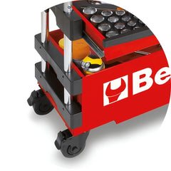 Carrinho de Ferramentas Tipo Trolley Rebatível 2 Gavetas com 6 Tabuleiros Vermelho C27S-R Beta