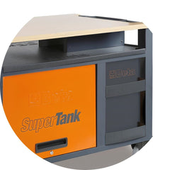 Carrinho de Ferramentas SuperTank 1200KG Laranja Cinza com Tampo de Madeira 10 Gavetas RSC28-O Beta