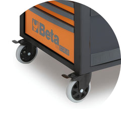Carrinho de Ferramentas SuperTank 1200KG Laranja Cinza com Tampo de Madeira 10 Gavetas RSC28-O Beta