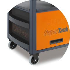 Carrinho de Ferramentas SuperTank 1200KG Laranja Cinza com Tampo de Madeira 10 Gavetas RSC28-O Beta