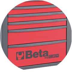 Carrinho para Ferramentas 800KG Vermelho 7 Gavetas Tampo de Madeira Fechadura RSC24/7-R Beta