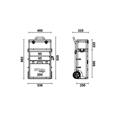 Carrinho tipo Caixa Maleta para Ferramentas Amarelo tipo Trolley C41H/Y Beta
