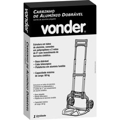 Carrinho de alumínio dobrável capacidade 60kg Vonder