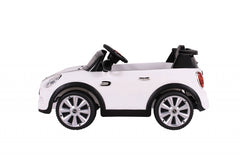 Carrinho Elétrico Mini Cooper 12v Com Controle Remoto Branco