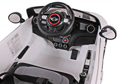 Carrinho Elétrico Mini Cooper 12v Com Controle Remoto Branco