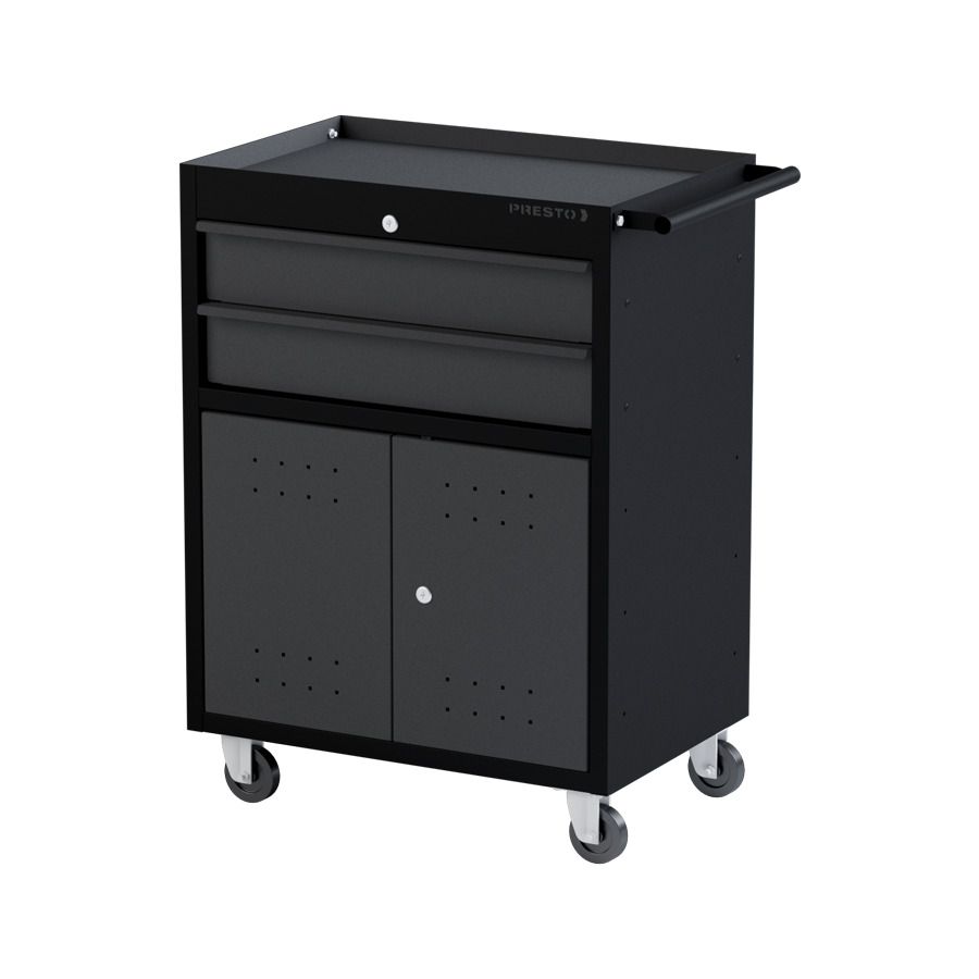 Carro para Ferramentas Pro 2 Gavetas E Portas Dark Presto