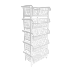 Cesto Expositor Médio Empilhável Branco Presto
