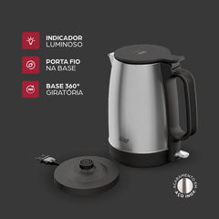 Chaleira Elétrica Wap WCE2 Portátil Aço Inox 1,7 Litros de Capacidade 220V