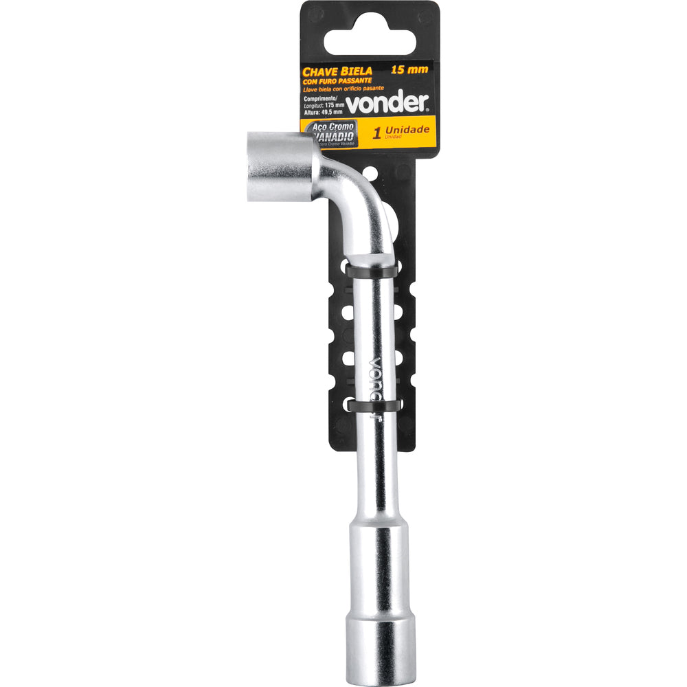 Chave Biela com Furo Passante 15 mm Aço Cromo Vanádio Vonder