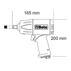 Chave de Impacto Reversível Pneumática Compacta 1600 Nm 3/8'' 1928XM Beta