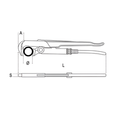 Chave Grifo para Tubos Modelo Sueco com Mordentes a 90° 630 MM 3'' Gas 376 630 Beta