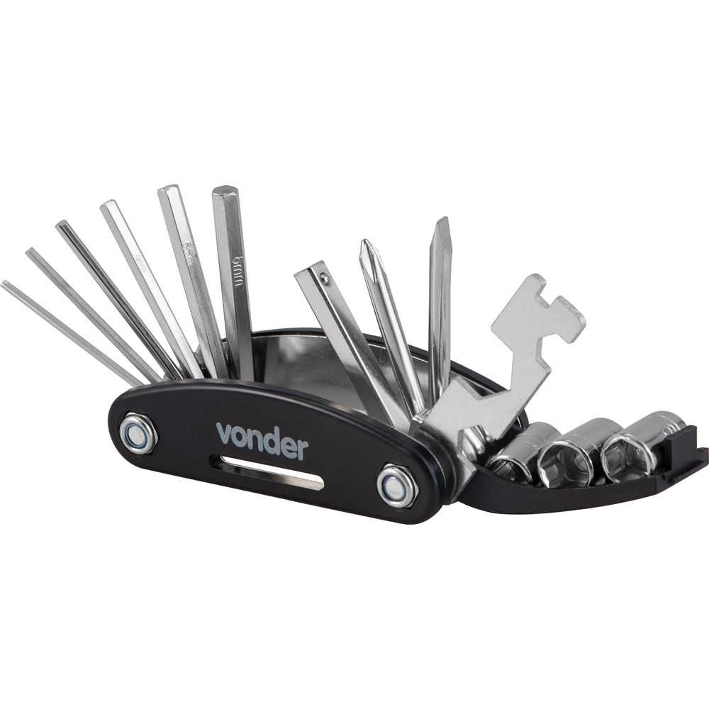 Chave multifunção 15 em 1 para bicicletas Vonder