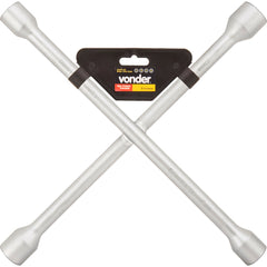 Chave de roda tipo cruz 17x19x21x23mm cromo vanádio Vonder