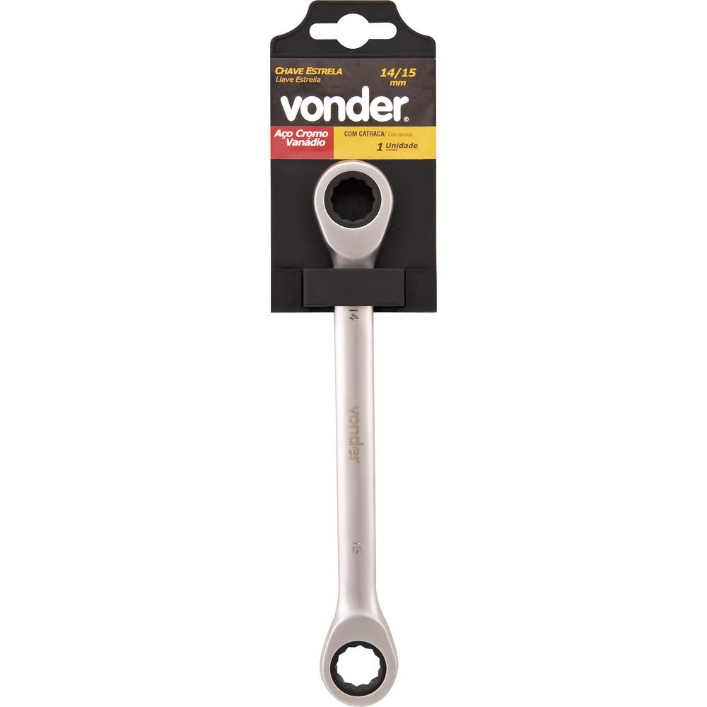 Chave estrela com catraca 08x09mm cromo vanádio - Vonder