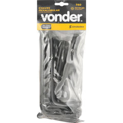 Chave Hexalobular T60 c/ Furo Guia Crv c/ 05 peças Vonder